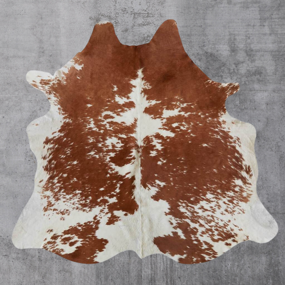 Brown and White Cowhide Rug - CH002