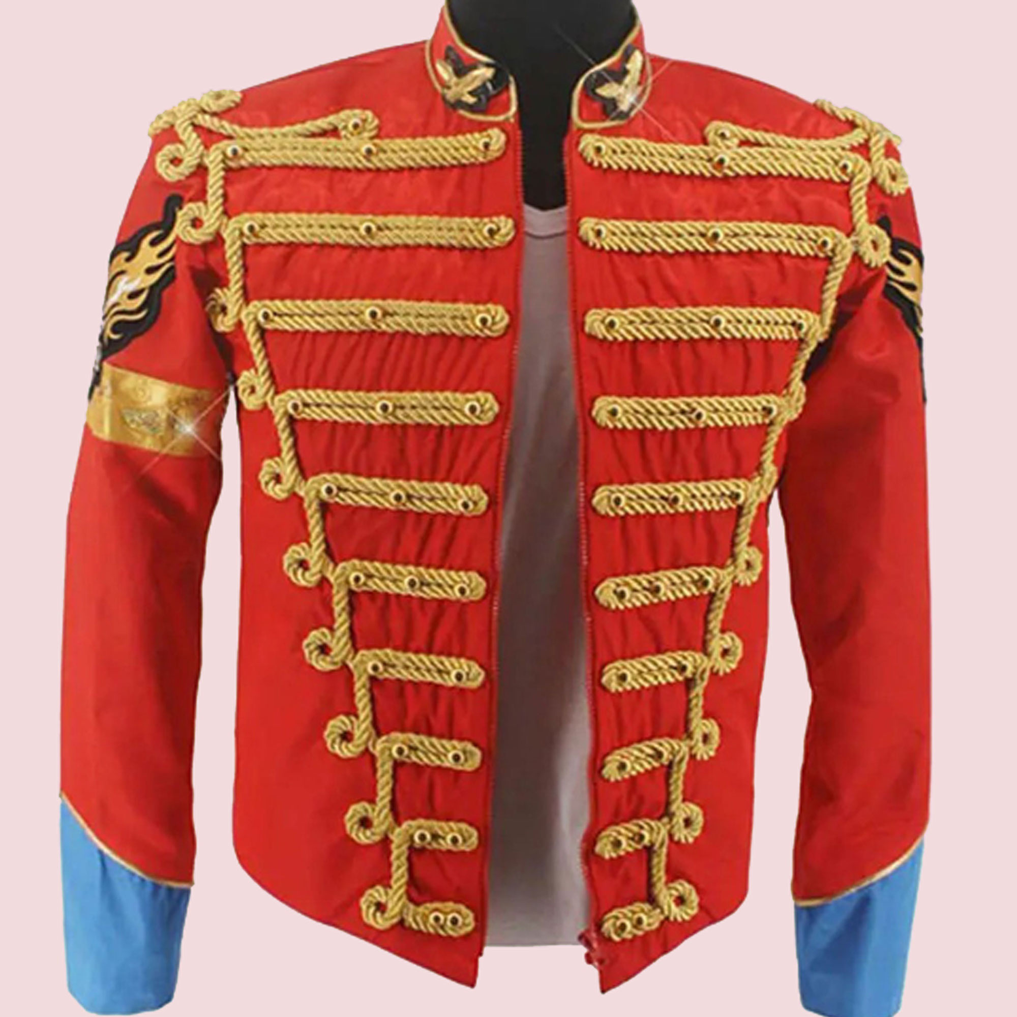 Mans fashion jacket,Michael Jackson Red British Army Jacket,Man,s fashion braid jacket - 557