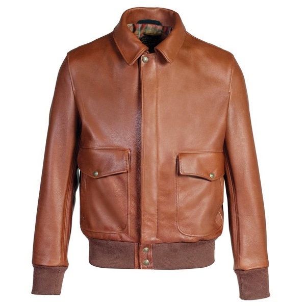 Men's Lightweight Brown Leather Flight Jacket - LJ077