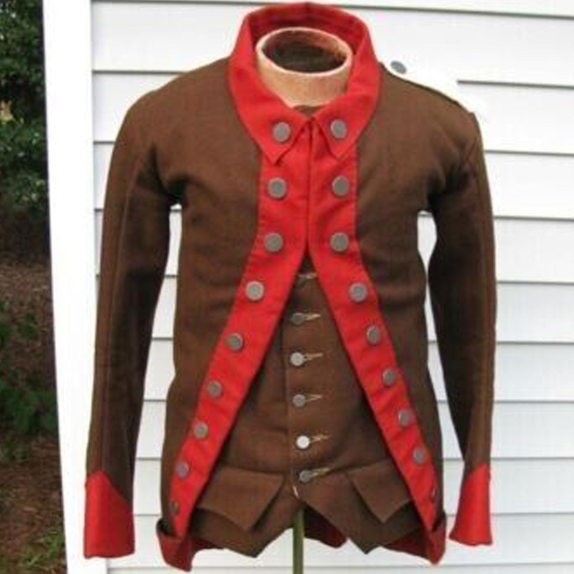 New Continental Army Revolutionary War Dark Brown Wool Men Jacket - 534