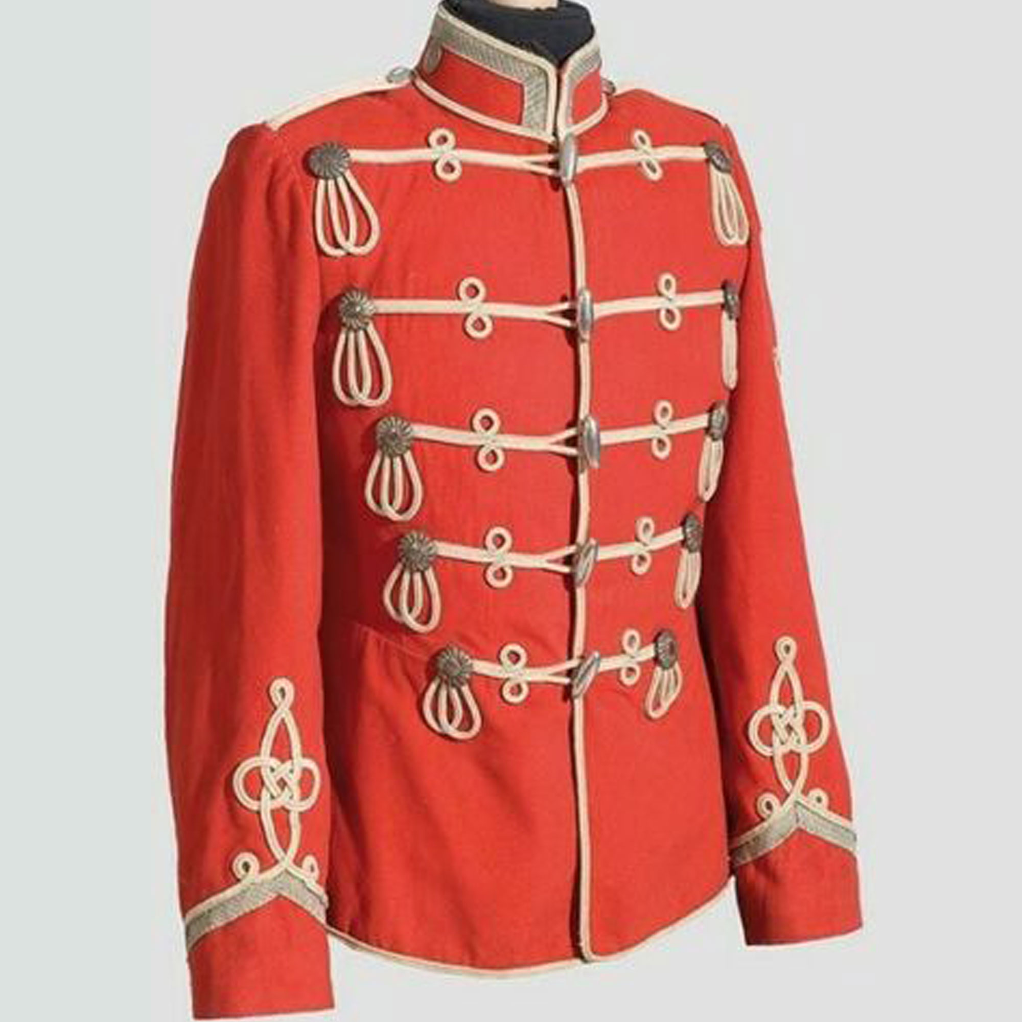 Men's Red British Military Uniforms (1718-1918) Hussar Jacket - 6754