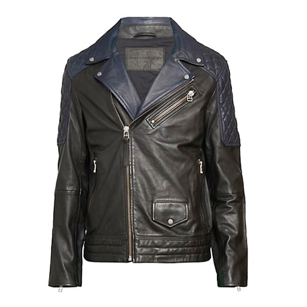Buy Men's Quilted Black Motorcycle Leather Jacket Hussar Jackets