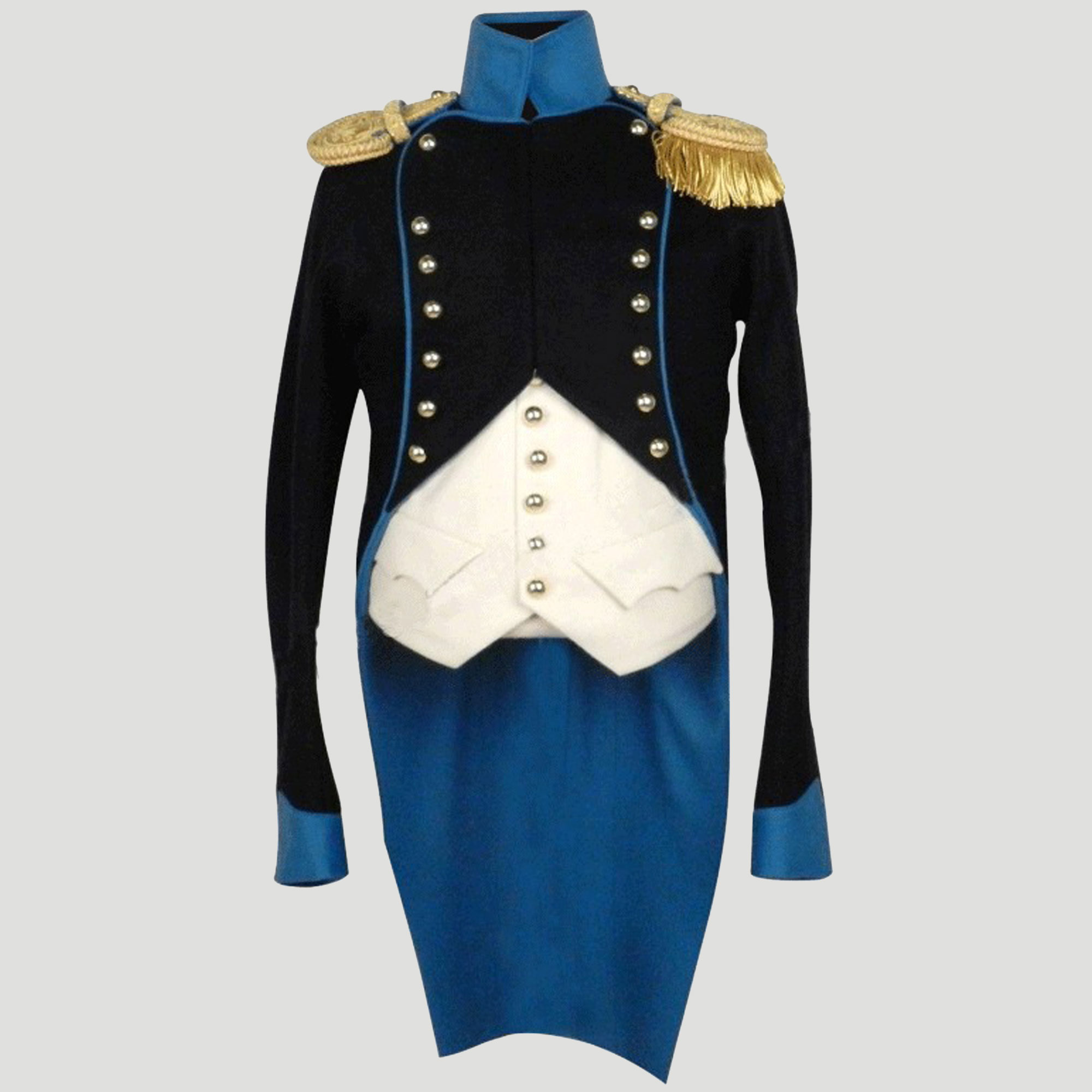New Navy Blue British Napoleon Uniform Civilian Men's Jacket - 463