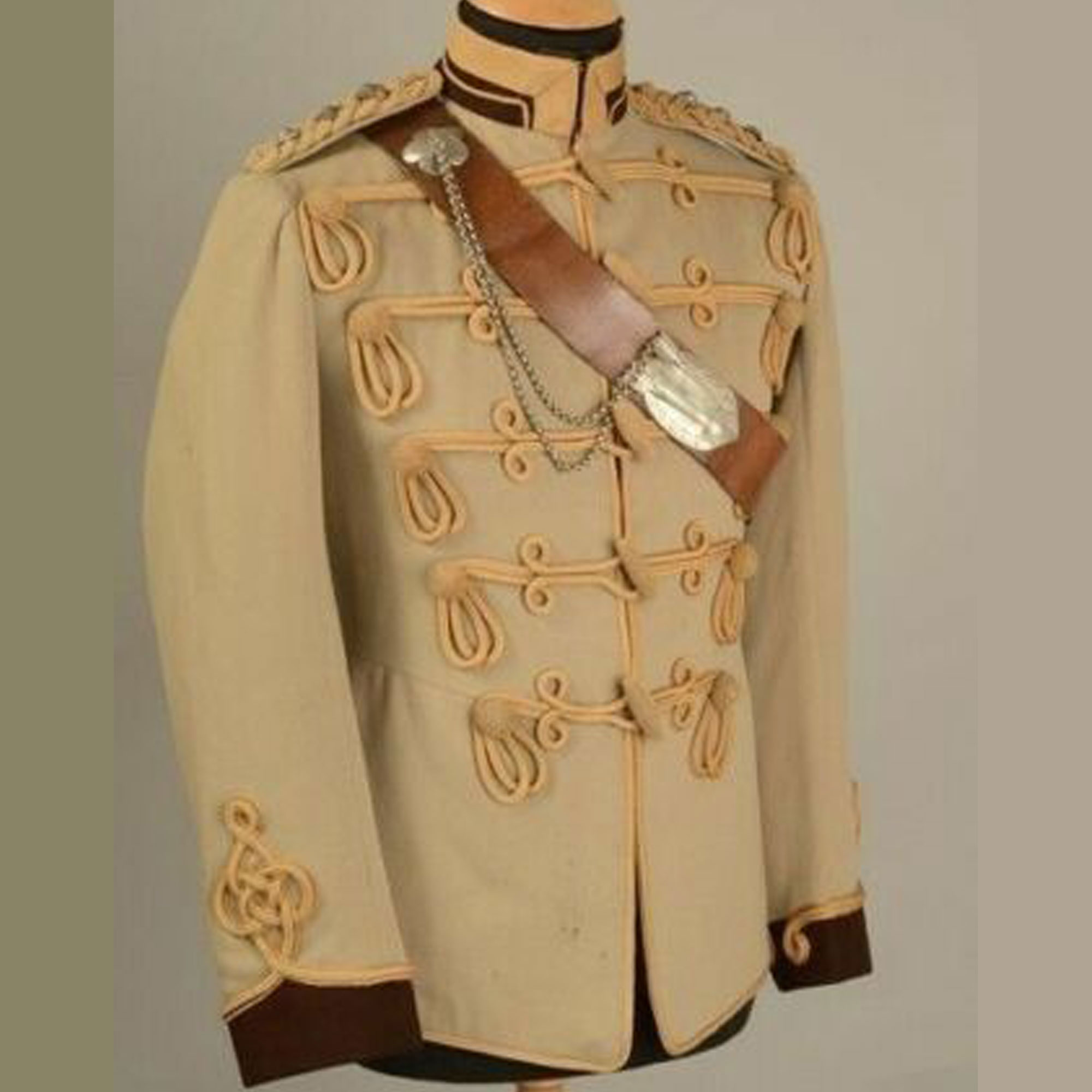 New Men s General Husser Officers Gold Braiding Military Jacket 546456