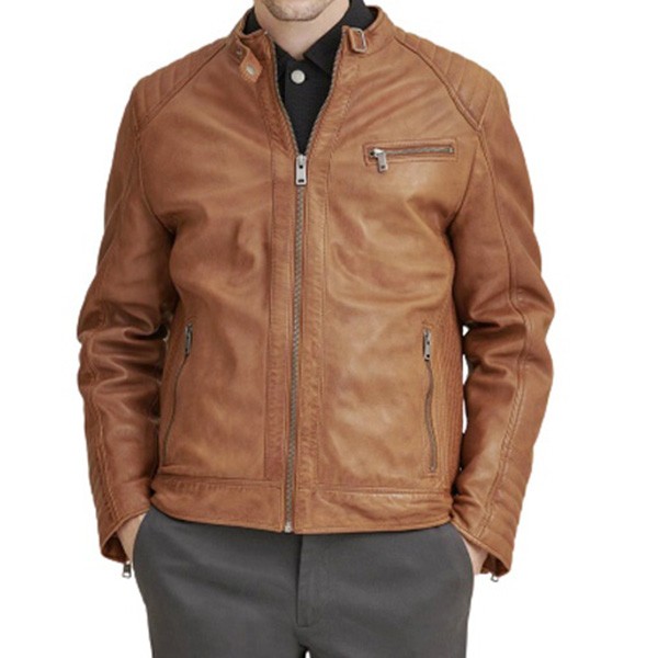 Buy Mens Quilted Brown Leather Jacket Hussar Jackets