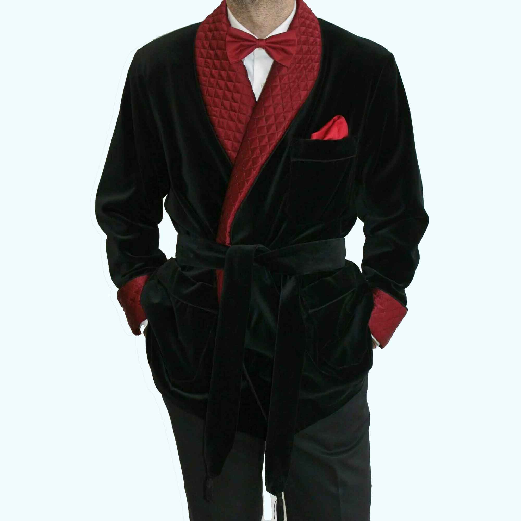 Buy Mens Velvet Smoking Quilted Dinner Coat, Mens Velvet Smoking Coat ...