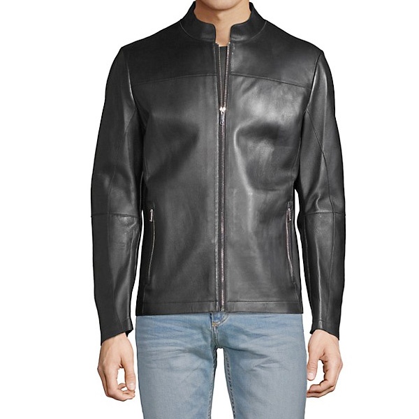 Buy Mens Plain Black Leather Jacket - Hussar Jackets