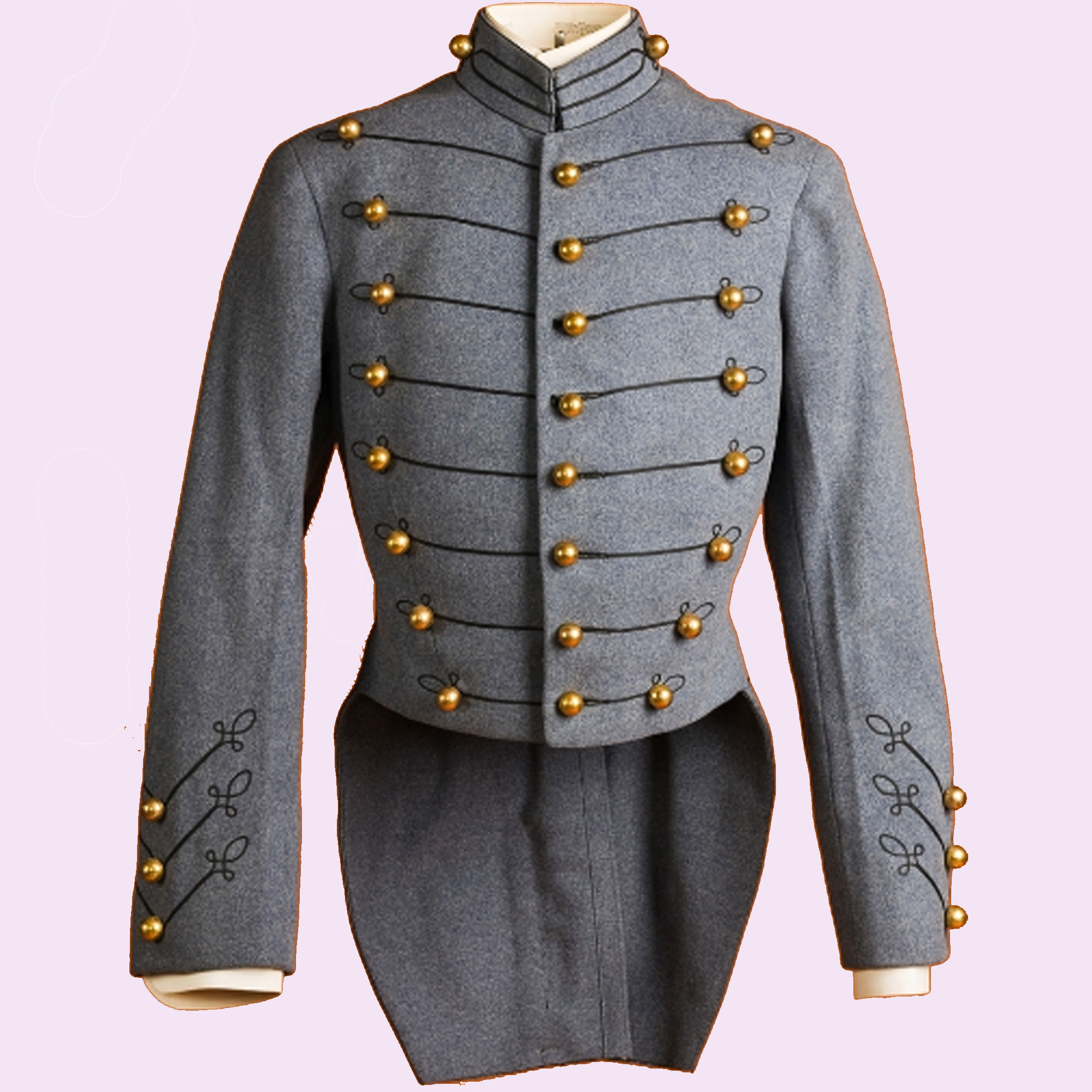 New Gray Military Men's British Jacket Wool Tail Coat - 987564