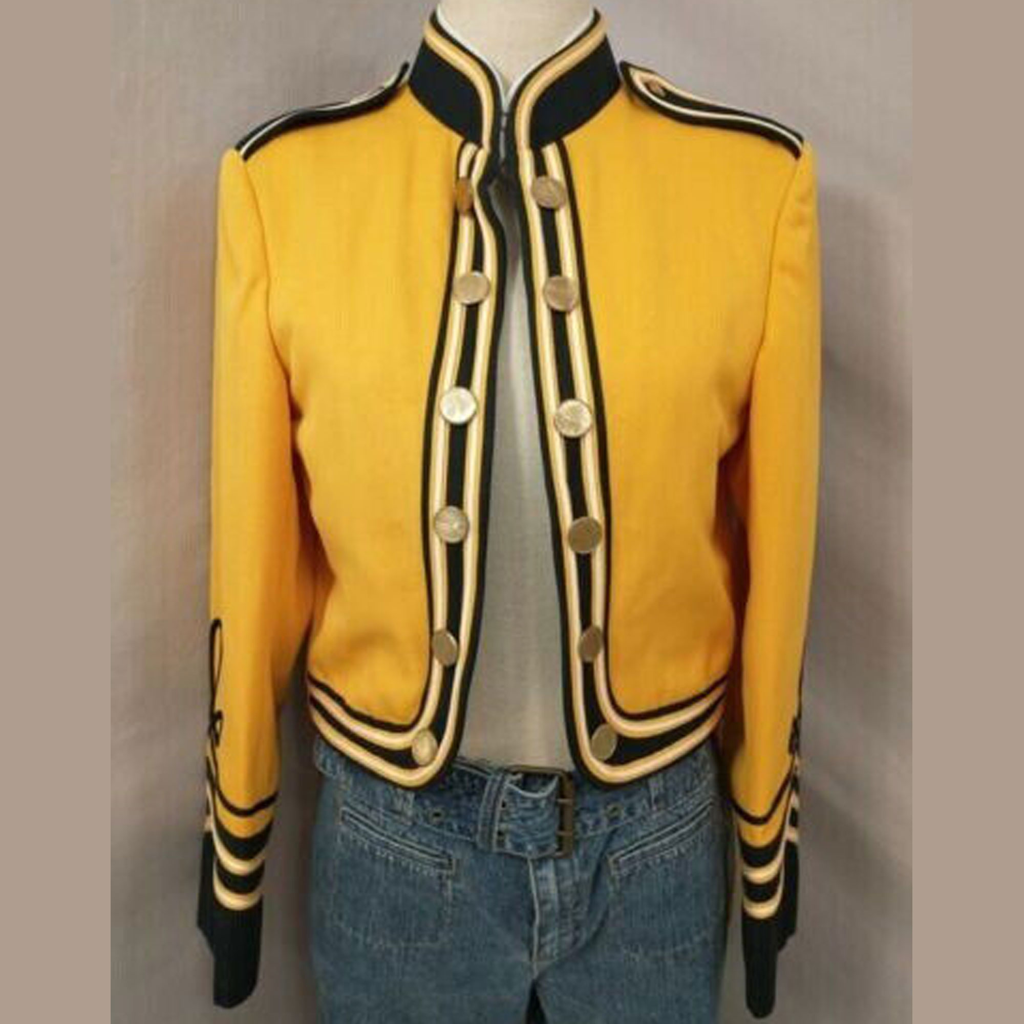 Yellow military jacket top