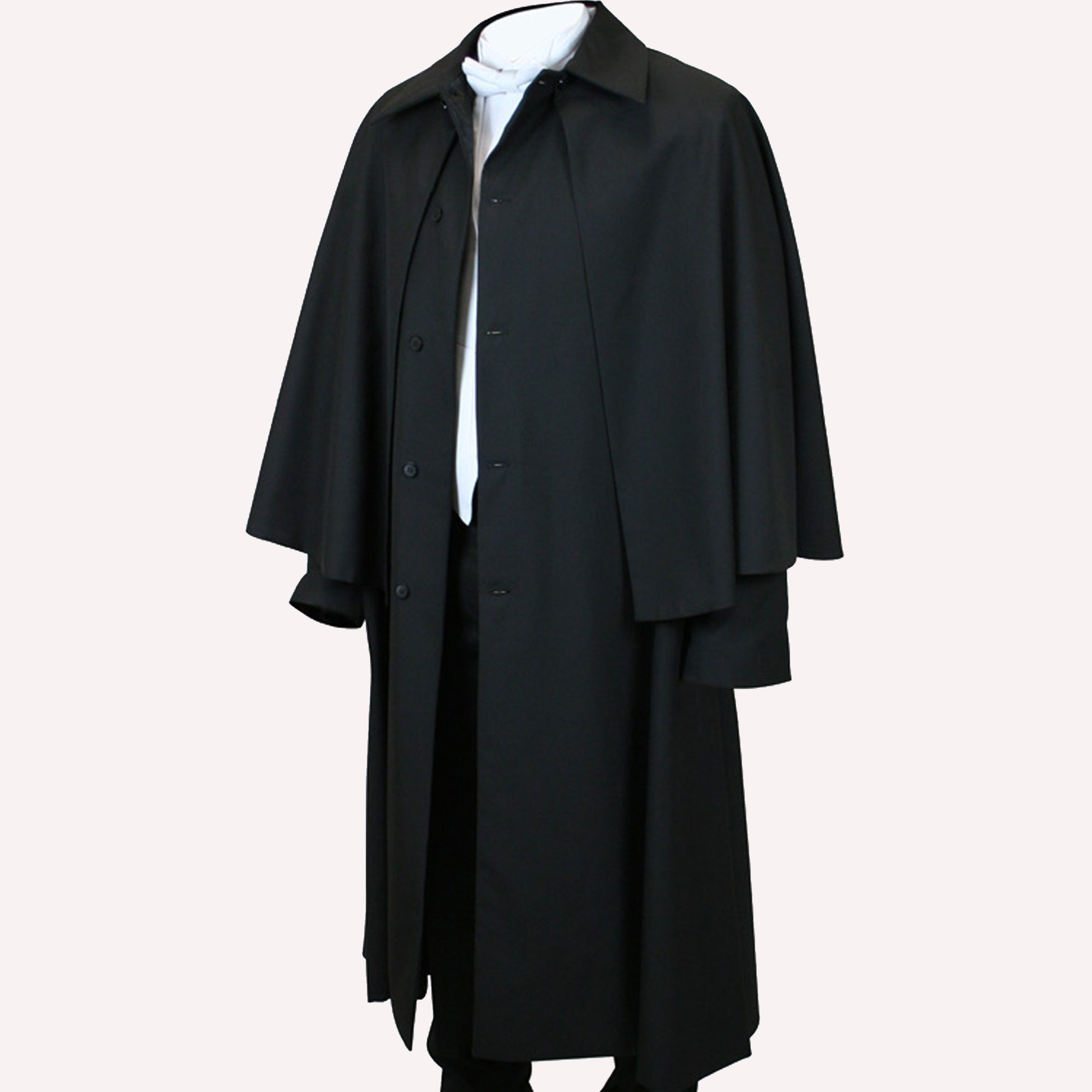 Mens black 2024 cape coat