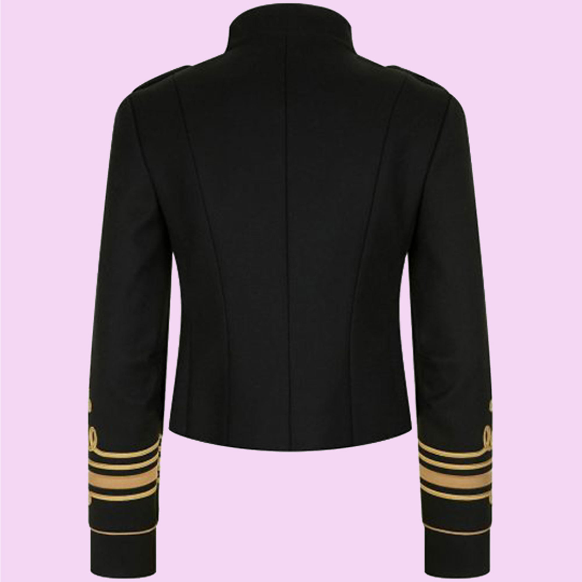 Ladies Black Officer's Military Coat Braided Jacketladies -  Denmark