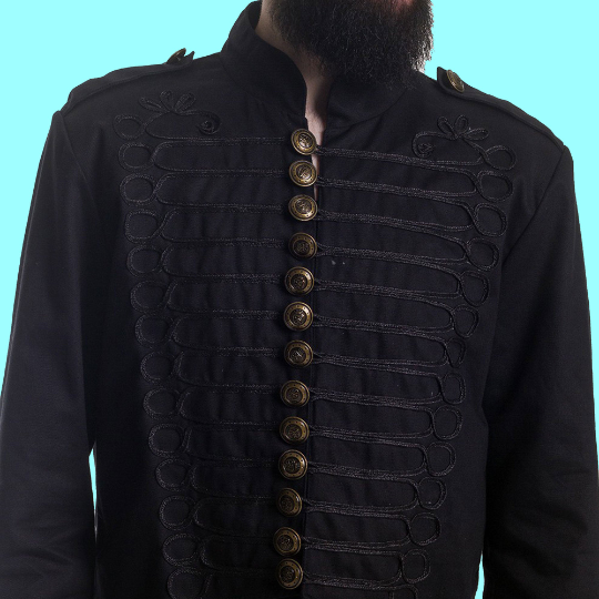 Black Military Tailcoat with Braid - Hussar Jackets