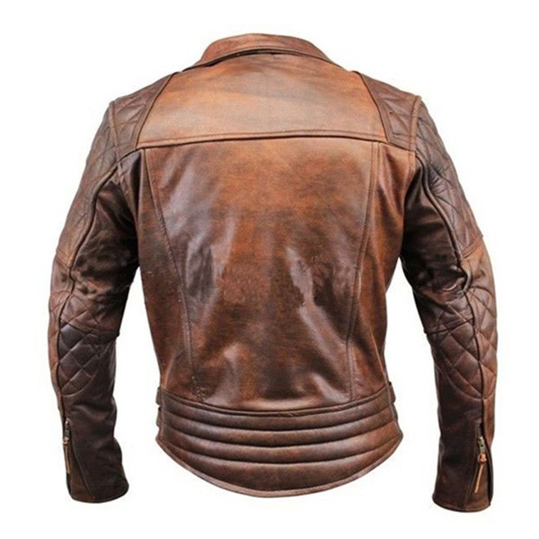 Vintage Brown Leather Motorcycle Jacket - LJ0136