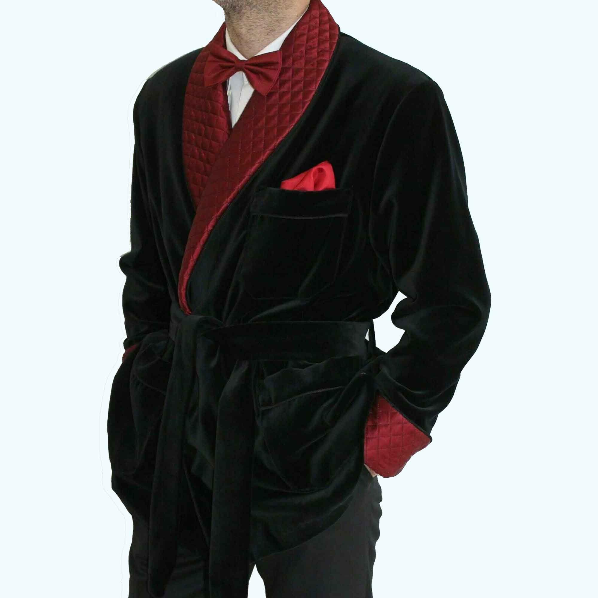 Buy Mens Velvet Smoking Quilted Dinner Coat, Mens Velvet Smoking Coat ...