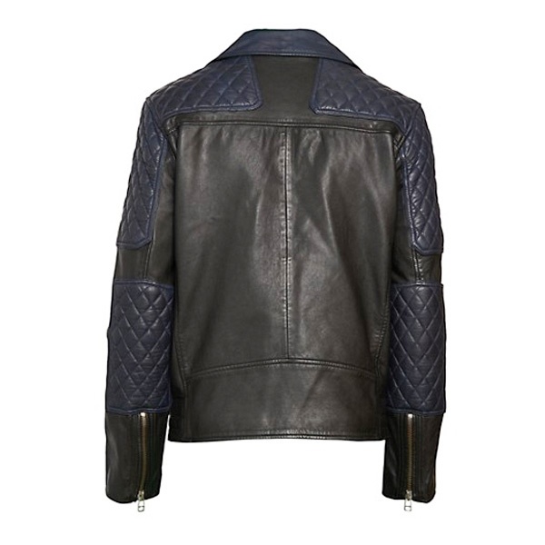 Buy Men's Quilted Black Motorcycle Leather Jacket Hussar Jackets