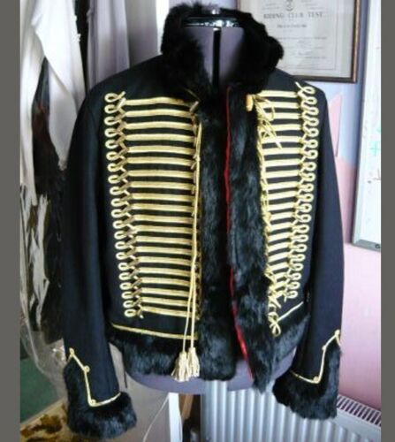 New Black Pelisse 15th Hussars Officers Wool Men Tunic Jacket  - 470