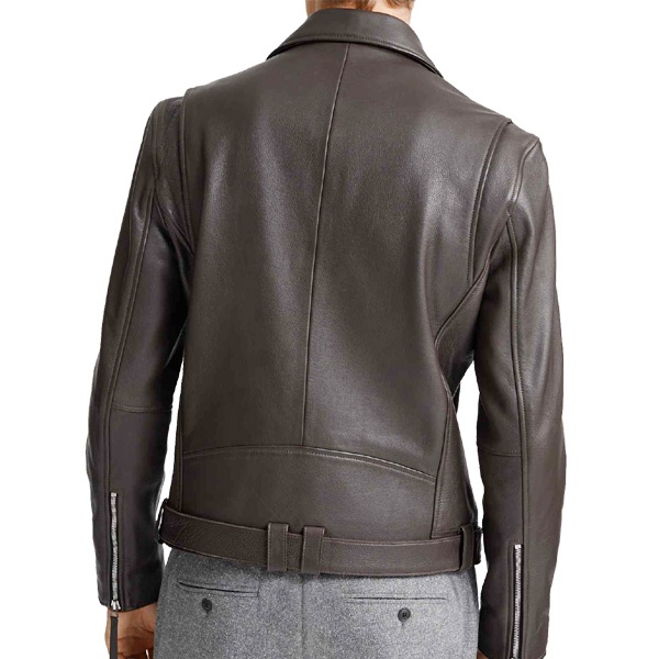 Buy Mens Stylish Biker Dark Brown Leather Jacket Hussar Jackets