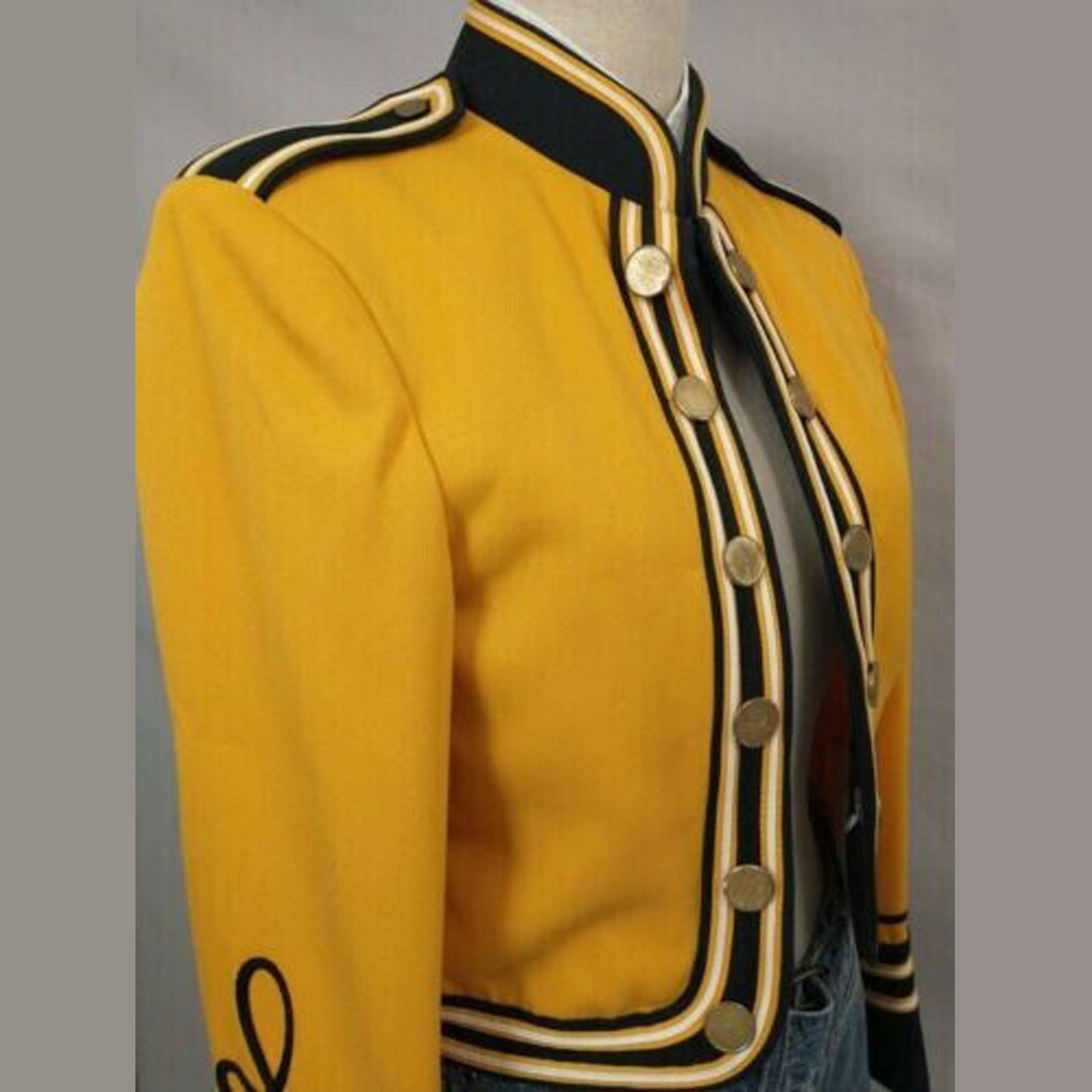 New Men's Yellow Band Jacket Military Front Look Short coat - 457