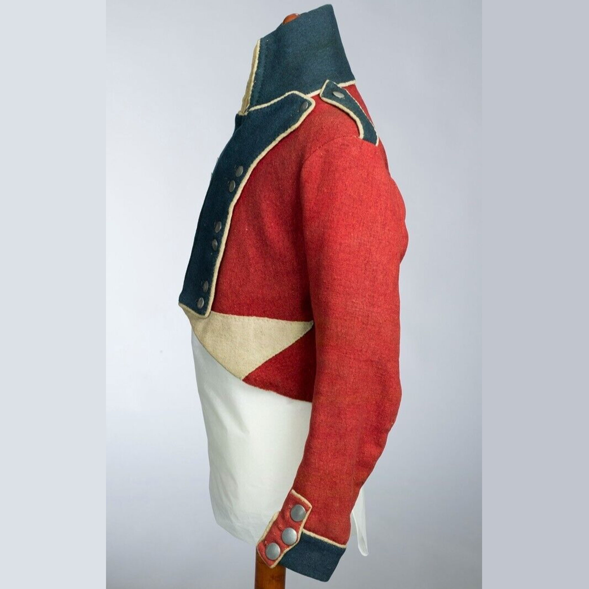 New 1814 Army Soldier Uniform Red With Green Lapel Wool Men Jacket - 471