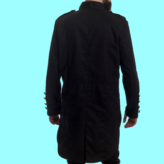 Mens black military trench clearance coat