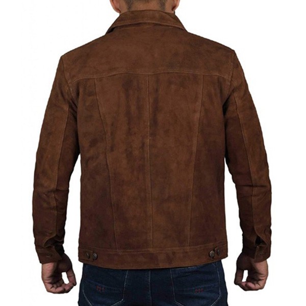 Mens Brown Suede Leather Jacket - LJ054