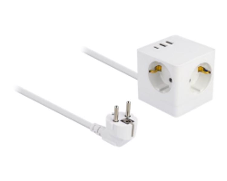 Cube de prise Delock avec rallonge triple