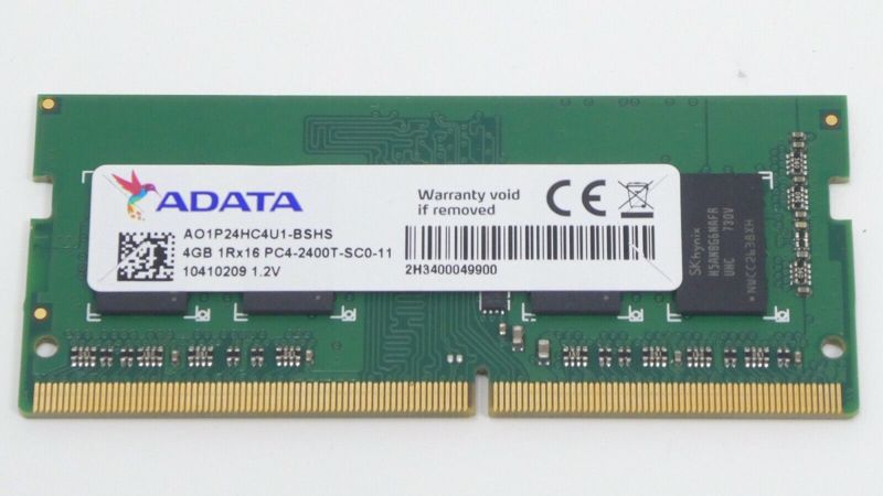 ADATA 4GB DDR4-2400MHz SO-DIMM, 1RX16, laptop memory - AO1P24HC4U1-BSHS