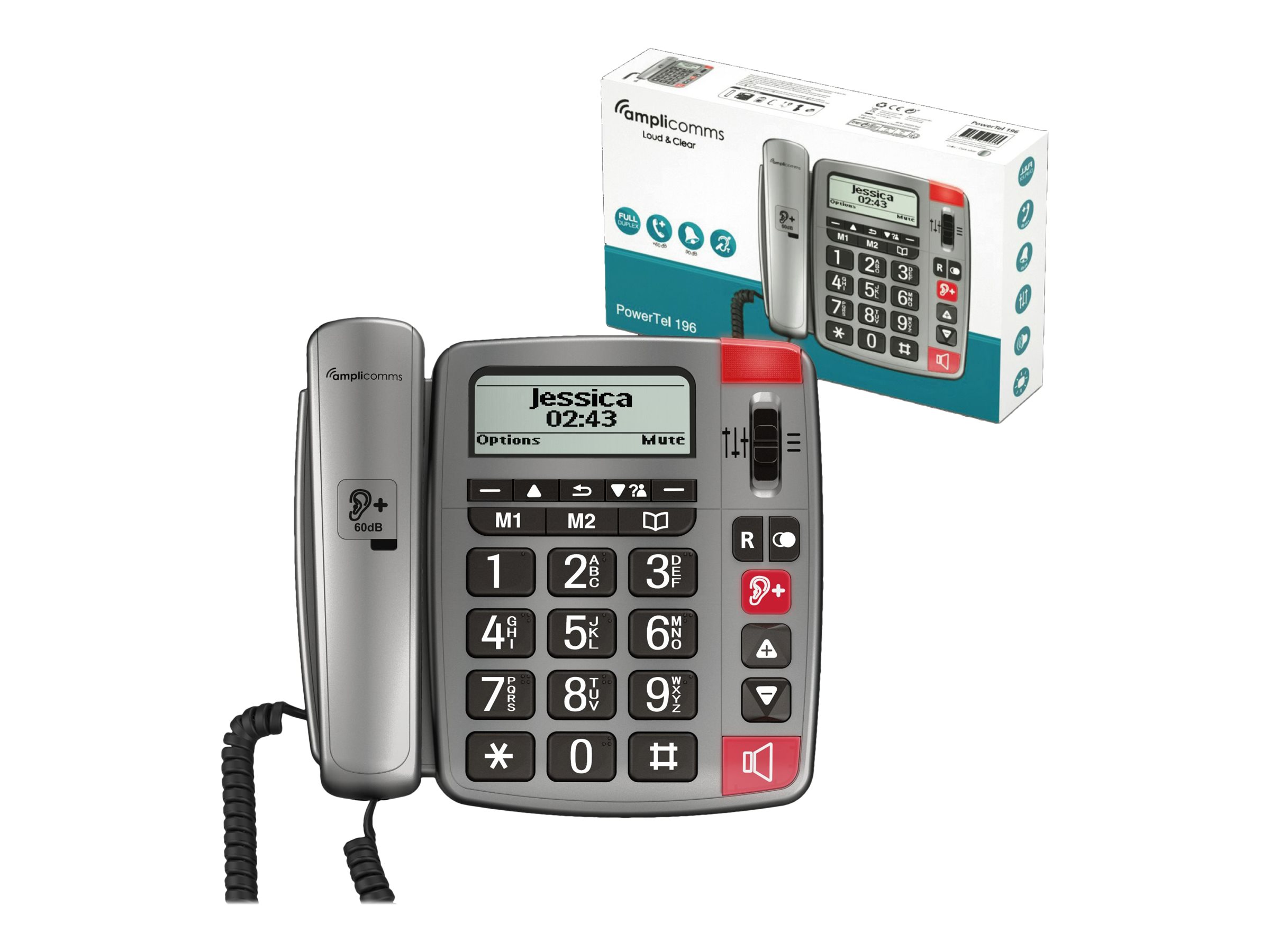 Audioline PowerTel 196 - Corded telephone with caller ID