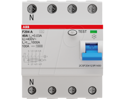 ABB F204A-40003L - Fehlerstromschutz-Schalter Typ A 40 30 mA 4 polig