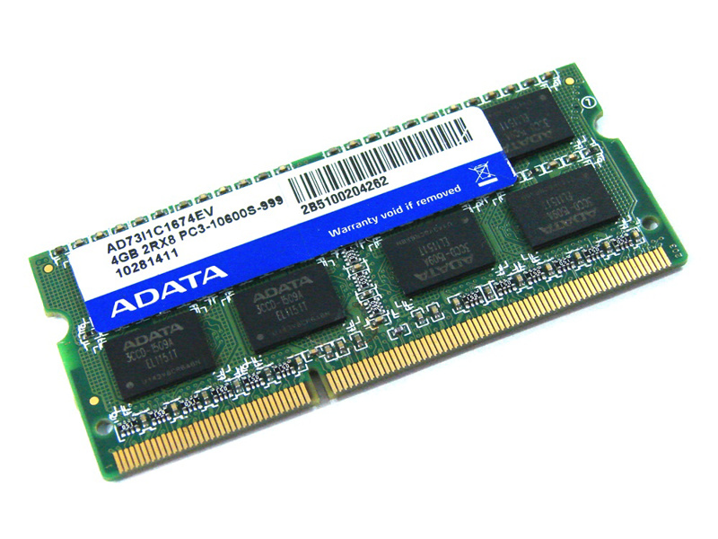 ADATA 4GB DDR3-1333MHz SO-DIMM, 2RX8, laptop memory - AD73I1C1674EV