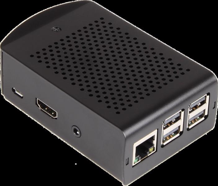 Boîtier Raspberry Pi PI 3B ALUMINIUM NOIR