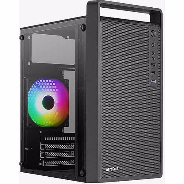 AeroCool CS-109-G-BK-v1 FRGB-chassi, svart - AEROPGSCS-109G-BK-V1