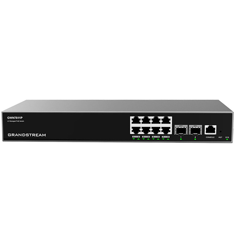Grandstream GWN7811P - Switch administrable couche 3 8 ports PoE - Nombre de ports :