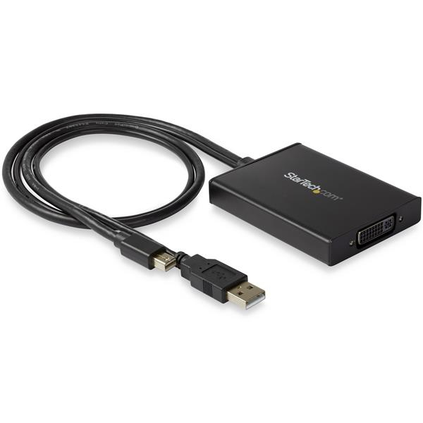 Mini DisplayPort to Dual-Link DVI Adapter - USB Powered - Dual Link Connectivity - Black - DVI Active Display Converter (MDP2DVID2) Video transformer - MDP2DVID2