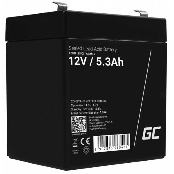 AGM45 UPS battery Sealed lead acid (VRLA) 12 V 5.3 Ah - AGM45
