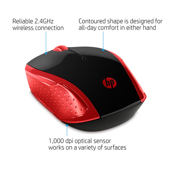 Souris optique sans fil HP 200 2,4 GHz (2HU82AA#ABB)
