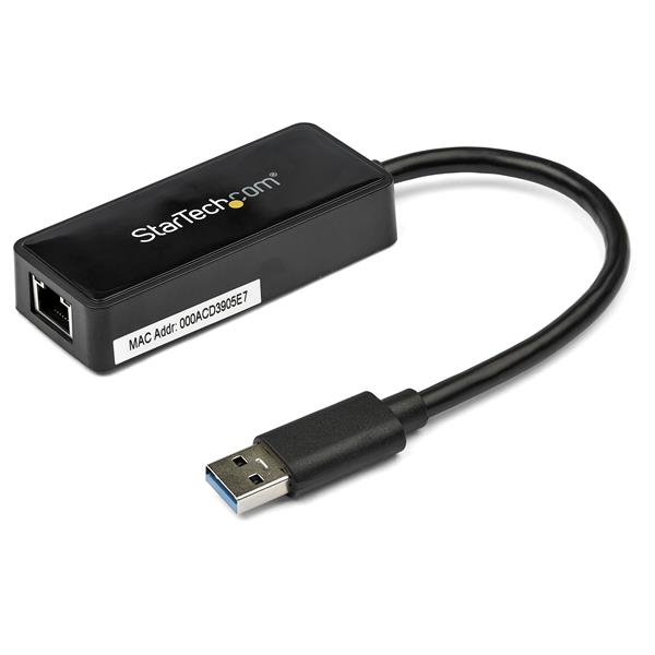 StarTech USB 3.0 to Gigabit Ethernet Adapter NIC w/ USB Port - Black - Wired - USB - Ethernet - 5000 Mbit/s - Black - USB31000SPTB
