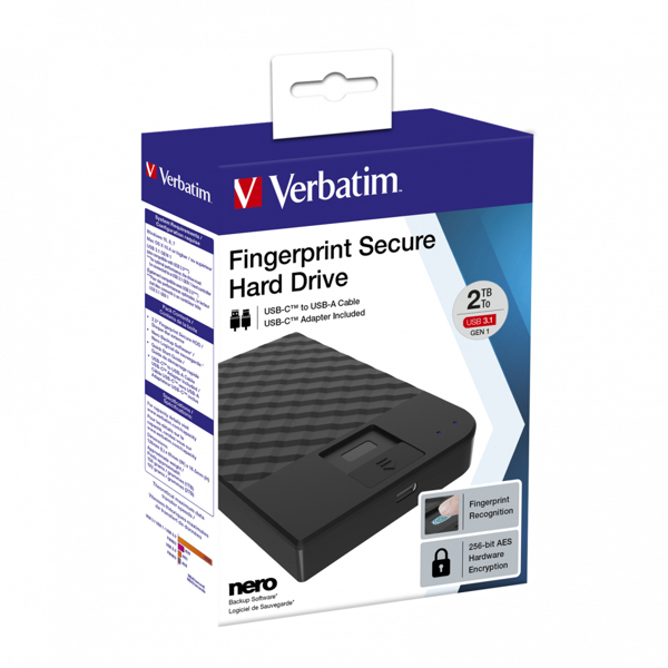 Verbatim Fingerprint Secure - Hard disk 2TB - 53651