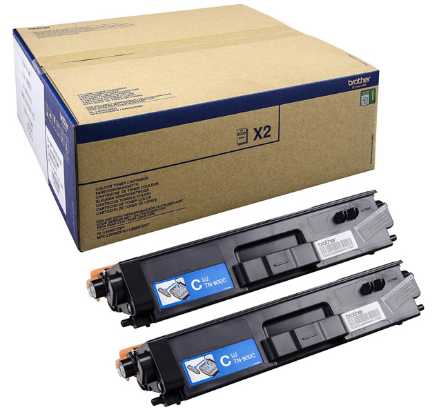 Brother TN900C - paquet de 2 - cyan