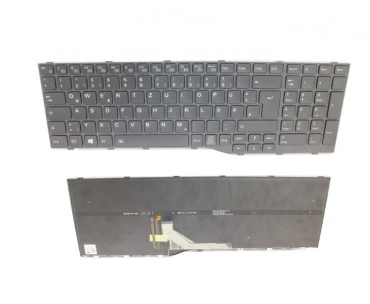 Fujitsu KEYBOARD BLACK W/ BL GERMAN for U7511