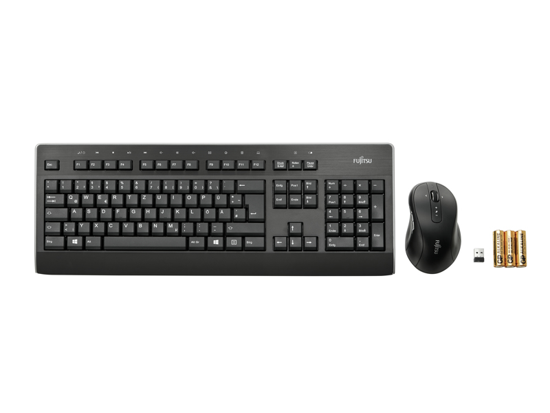 Fujitsu LX960 - Standard - RF Wireless - QWERTZ - Black - Mouse included