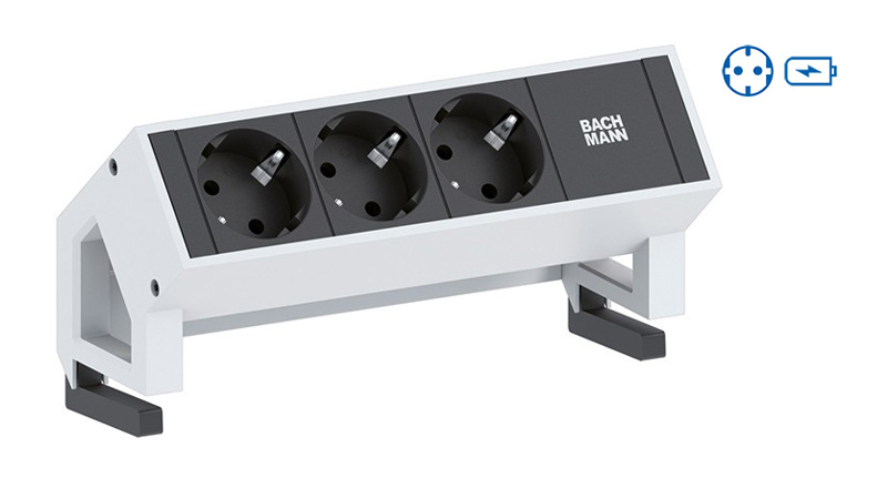 Bachmann Desk 2, Indoor, Type F, White, 1 AC outlet(s), 155 mm, 1 pc(s)