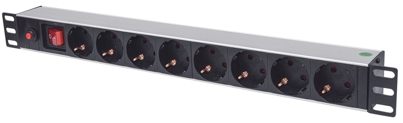 19" 8-way power strip, grounding contact - 713986