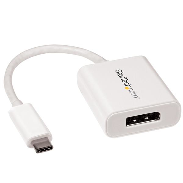 StarTech USB-C to DisplayPort Adapter - USB Type-C to DP Video Converter - 4K 60hz - White - external video adapter - white - CDP2DPW