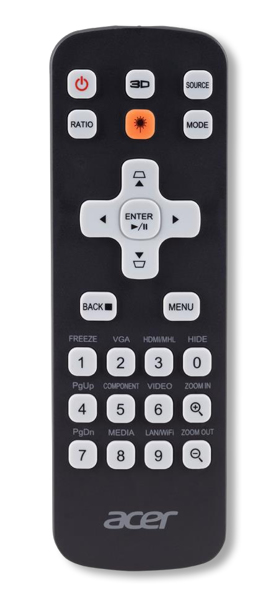 ACER MC.JMV11.00G Remote control IR wireless universal push buttons