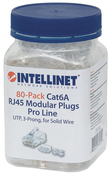 80-pack Cat6A RJ45 modulära pluggar Pro Line - 790550