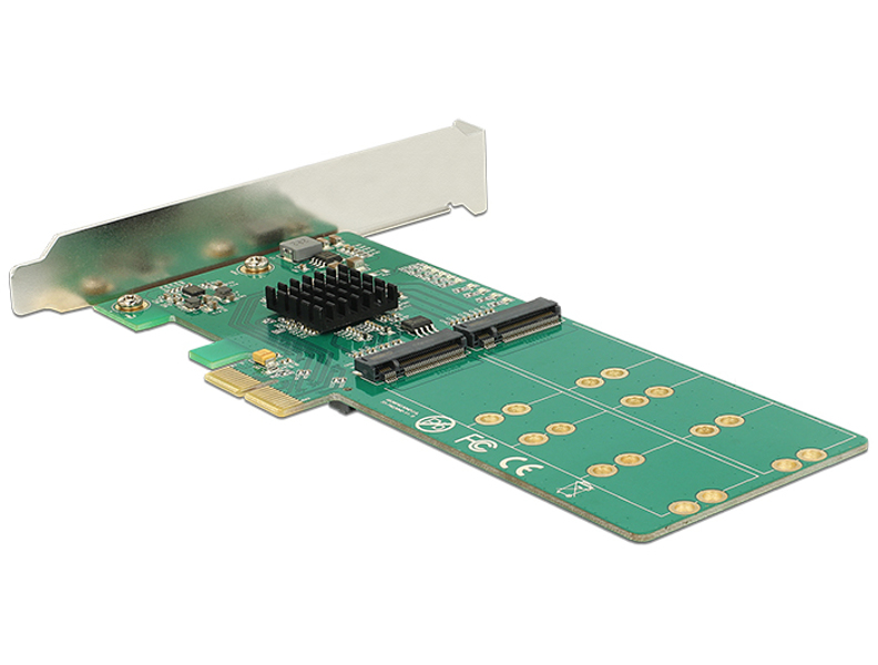 Carte PCIe Delock > 4 x M.2 interne clé B - Facteur de forme à profil bas Contrôle du stockage