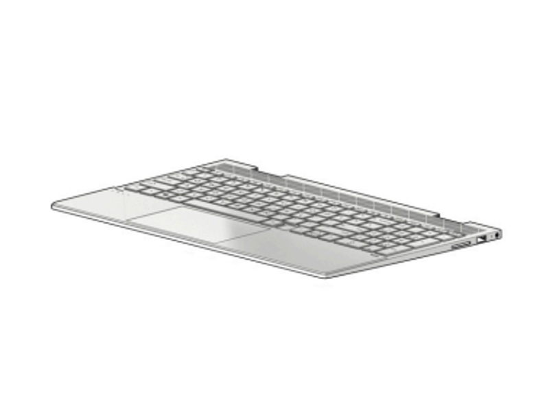 Clavier HP L93227-041 avec boîtier supérieur DE rétroéclairé argent