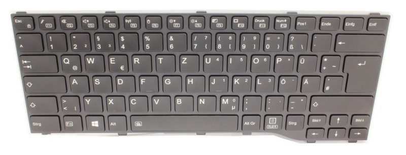 Fujitsu KEYBOARD BLACK W/ BL GERMAN för U7411 deutsches Lay. - 34079003