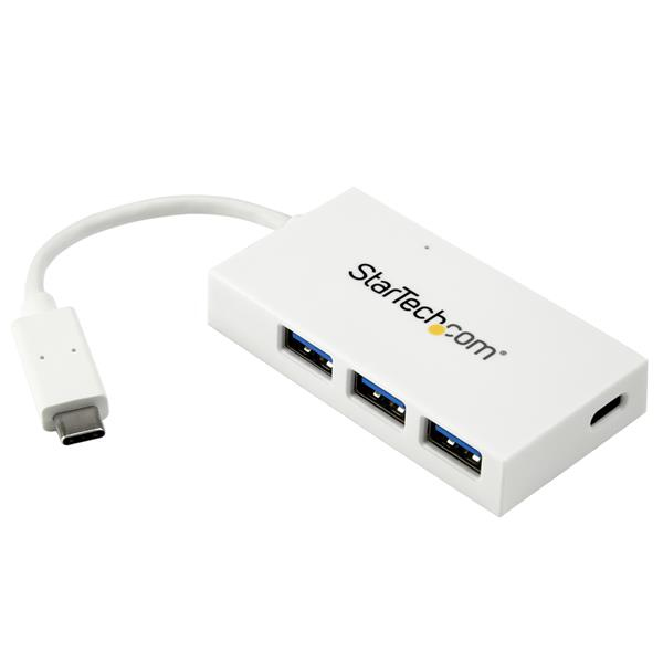 StarTech 4 Port USB-C Hub - USB C and 3x USB-A - USB 3.0 Hub - White - 4 Port USB Hub - USB Port Expander - USB Type C Hub - Hub - 4 Ports - HB30C3A1CFBW